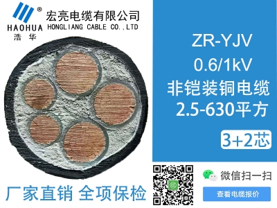 低壓電纜 ZRYJV 3+2芯